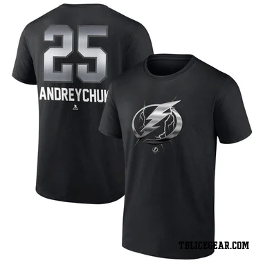 Black Men's Dave Andreychuk Tampa Bay Lightning Midnight Mascot Logo T-Shirt