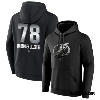 Black Men's Emil Lilleberg Tampa Bay Lightning Branded Midnight Mascot Logo Pullover Hoodie