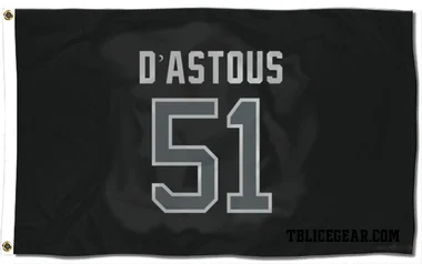 Black Tampa Bay Lightning Charles-Edouard D'Astous   Gray Flag (3 X 5)