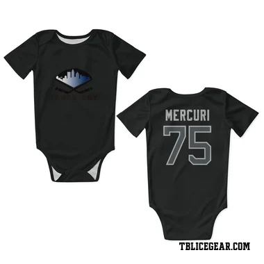 Black Tampa Bay Lightning Lucas Mercuri   Gray Newborn & Infant Bodysuit