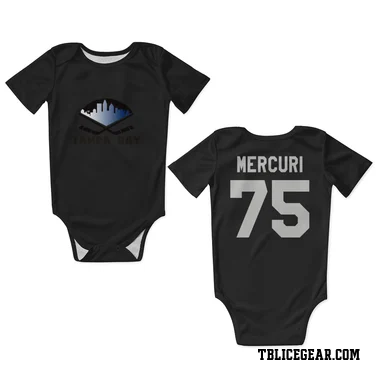 Black Tampa Bay Lightning Lucas Mercuri   Newborn & Infant Bodysuit