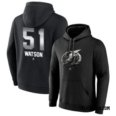 Black Youth Austin Watson Tampa Bay Lightning Branded Midnight Mascot Logo Pullover Hoodie