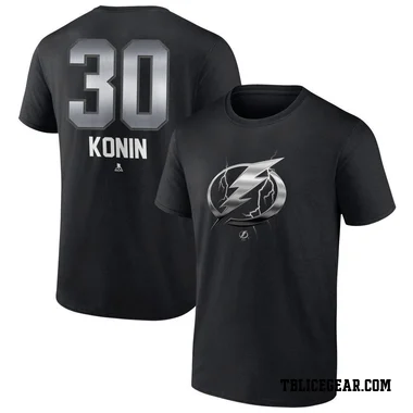 Black Youth Kyle Konin Tampa Bay Lightning Midnight Mascot Logo T-Shirt