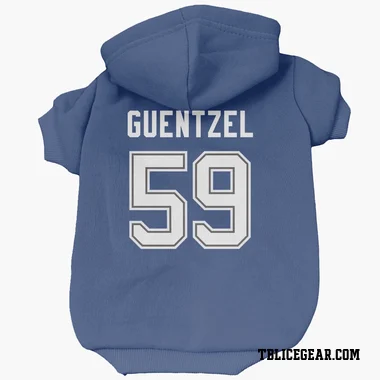Blue Tampa Bay Lightning Jake Guentzel   Dog & Cat Pet Hoodie