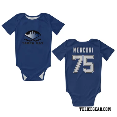 Blue Tampa Bay Lightning Lucas Mercuri   Newborn & Infant Bodysuit