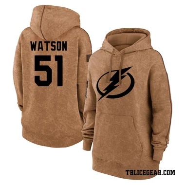 Brown Women's Austin Watson Tampa Bay Lightning 2023 Salute to Service Pullover Hoodie