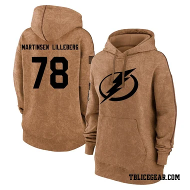 Brown Women's Emil Lilleberg Tampa Bay Lightning 2023 Salute to Service Pullover Hoodie