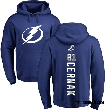 Royal Men's Erik Cernak Tampa Bay Lightning Branded Backer Pullover Hoodie