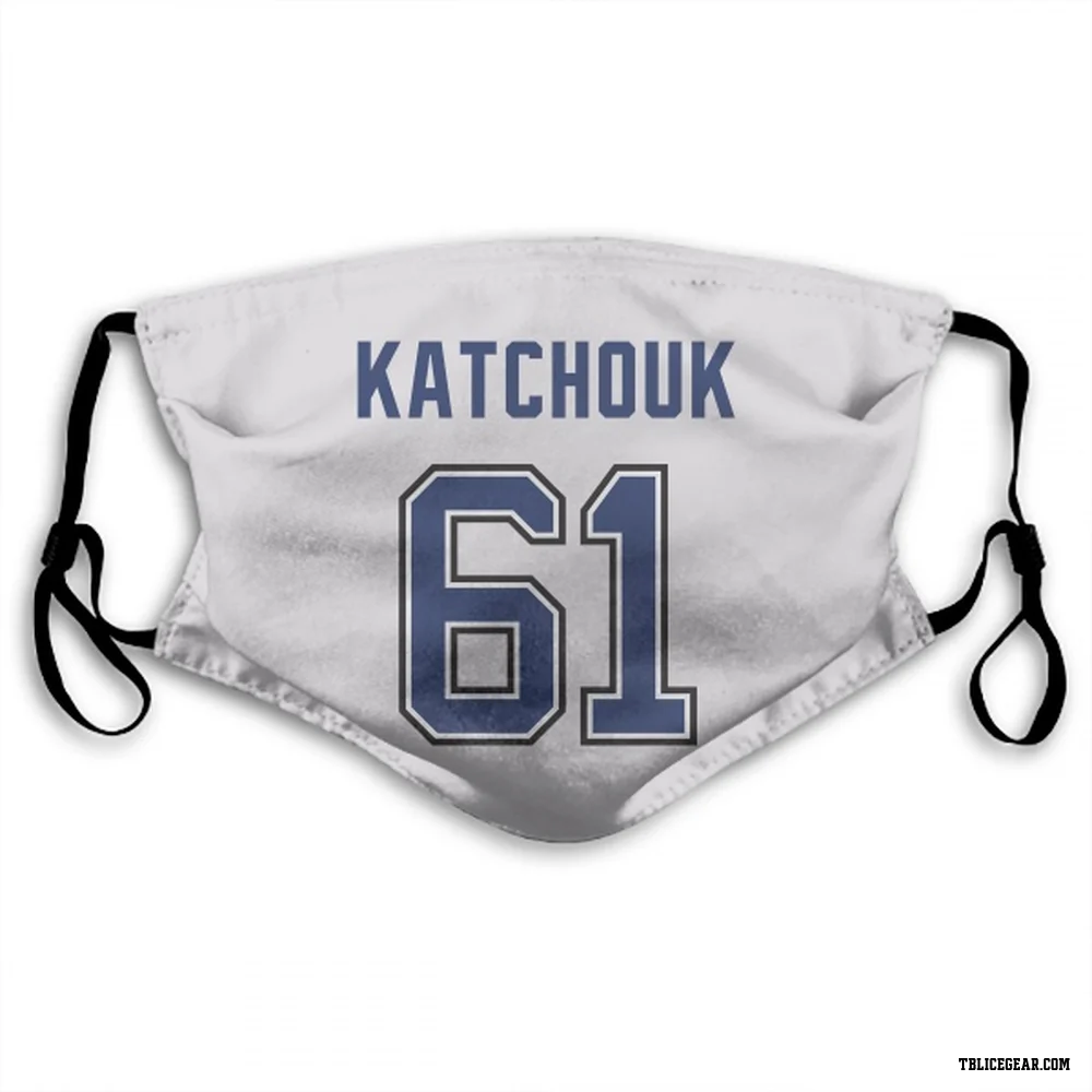 White Tampa Bay Lightning Boris Katchouk   Face Mask