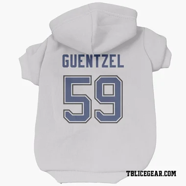 White Tampa Bay Lightning Jake Guentzel   Dog & Cat Pet Hoodie