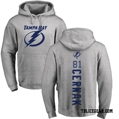 Youth Erik Cernak Tampa Bay Lightning Branded Ash Backer Pullover Hoodie
